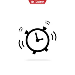 Alarm clock icon. Isolated vector illustration.