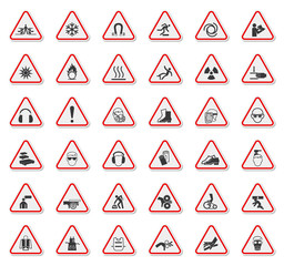 Warning Hazard Symbols labels Sign Isolate on White Background,Vector Illustration