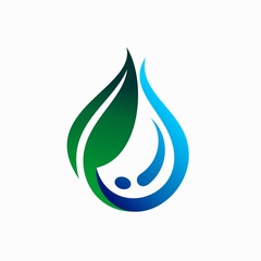 vector water drop, leaf logo design