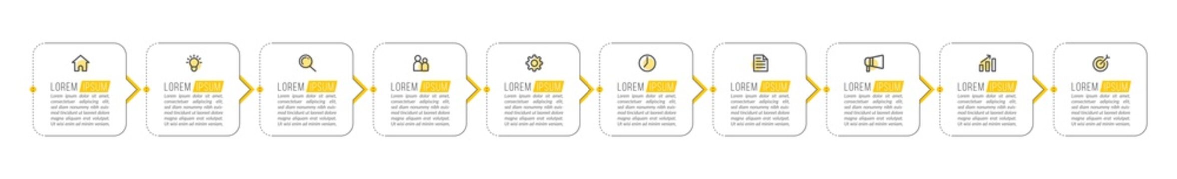 gawe step 10 seko fp sesi 3Minimal Business Infographics template. Timeline with 10 steps, options and marketing icons .Vector linear infographic with ten conected elements. Can be use for presentatio