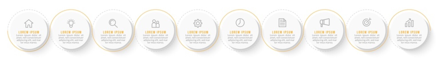gawe step 10 seko fp sesi 3Minimal Business Infographics template. Timeline with 10 steps, options and marketing icons .Vector linear infographic with ten conected elements. Can be use for presentatio