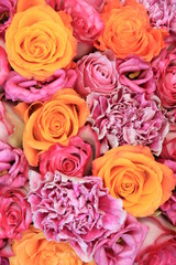 Pink Orange wedding flowers