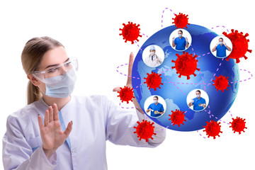 Coronavirus covid-19 pandemic concept with doctor