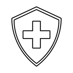Obraz premium shield with medical cross icon