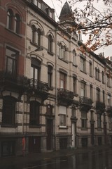Typical flemish architecture on residential buildings in Brussels, Belgium.