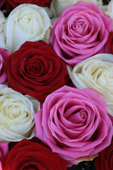 Mixed roses bridal flowers