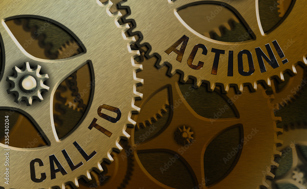 Poster writing note showing call to action. business concept for exhortation do something in order achieve 