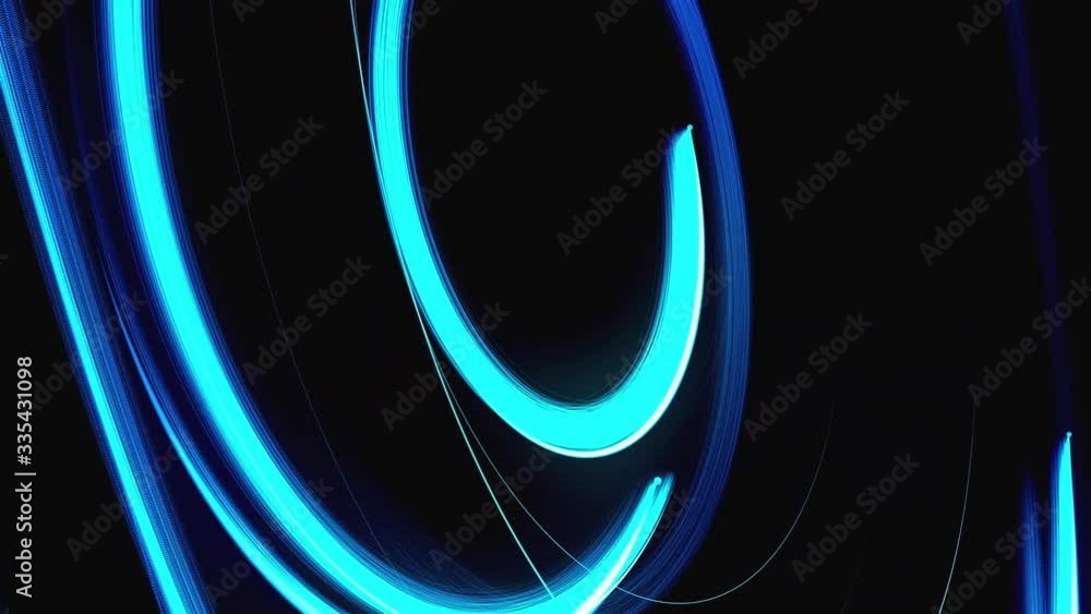 Poster abstract spiral rotating glow lines, computer generated background, 3d rendering background.