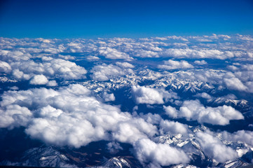 aerial view of clouds over the sky, tibet China 