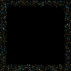 Gold, Blue stars, sprocket, shiny confetti. 