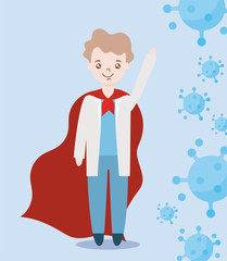 doctor superhero ready to fight coronavirus