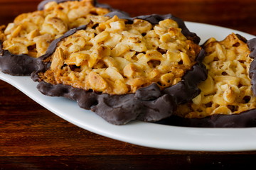 Closeup of Florentiner Bisquits on a background