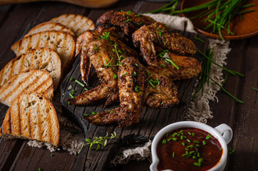 Grilled barbecue chicken wings