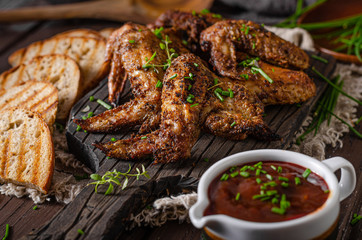 Grilled barbecue chicken wings