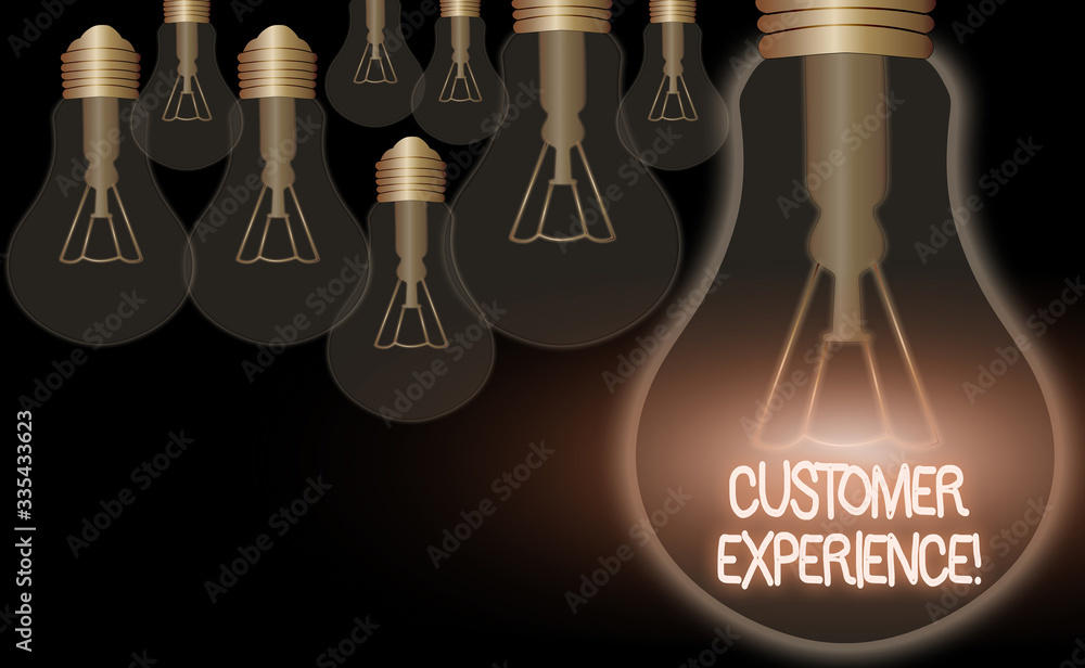 Poster handwriting text customer experience. conceptual photo product of interaction between organization a