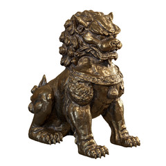 Chinese lion guardian sculpture