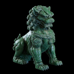 Chinese lion guardian sculpture
