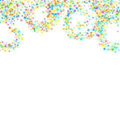 Rainbow Festive Confetti. Carnival Star Falling.