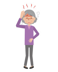 高熱　発熱　熱　風邪　インフルエンザ　お婆さん　女性　高齢女性　高齢者　シニア　全身