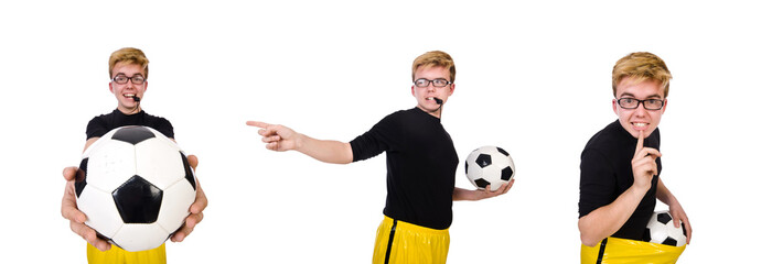 Funny man in sports concept
