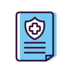 Obraz premium healthcare concept, medical report with shield icon, line color style