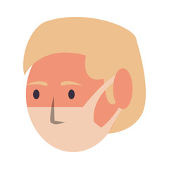 head man using face mask character
