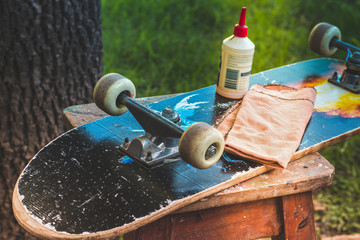 items to clean an old skate