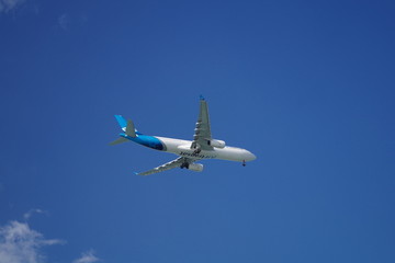 Airplane approaching airport