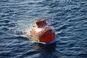 Lifeboat during launching