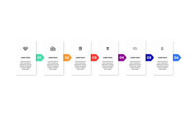 Infographic. Vector Infographic design template with icons and 6 numbers options or steps. Can be used for process diagram, presentations, workflow layout, banner, flow chart, info graph.