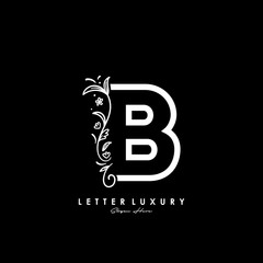 initial logo B letter luxury flourishes ornament logo template