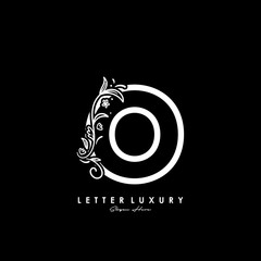 initial logo O letter luxury flourishes ornament logo template