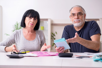 Senior couple discussing financial plans