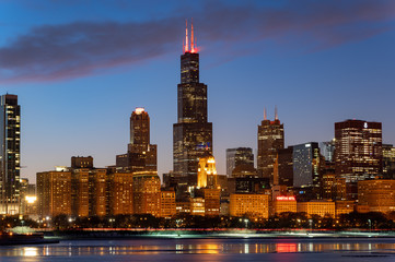 Chicago at night