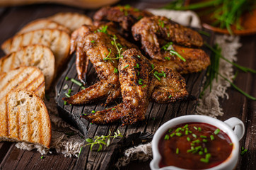 Grilled barbecue chicken wings