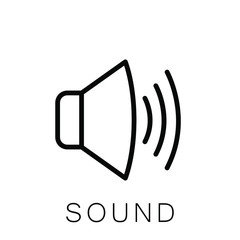 Sound Volume Icon , Template Logo Design Vector Emblem Isolated Illustration , Sound Business Volume Outline Solid Background White
