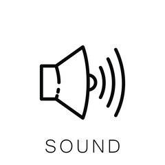 Sound Volume Icon , Template Logo Design Vector Emblem Isolated Illustration , Sound Business Volume Outline Solid Background White
