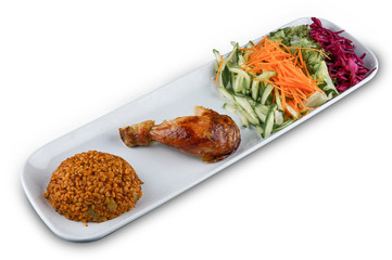 baked and shredded chicken meat menu