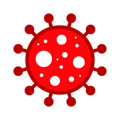 Wuhan Corona Virus, Covid-19, nCOV, MERS-CoV Novel Coronavirus Cell Stamp. Covid 19 Red Vector. Epidemic Warning Symbol or Sign, Risk Zone Sticker. Asian Respiratory Syndrome Disease.