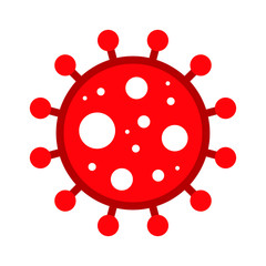 Wuhan Corona Virus, Covid-19, nCOV, MERS-CoV Novel Coronavirus Cell Stamp. Covid 19 Red Vector. Epidemic Warning Symbol or Sign, Risk Zone Sticker. Asian Respiratory Syndrome Disease.