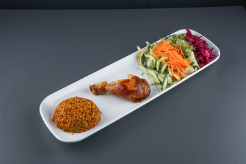 baked and shredded chicken meat menu