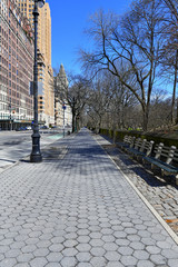 As the COVID-19 coronavirus pandemic broadens in scope, Manhattan streets and sidewalks become eerily empty