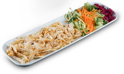 baked and shredded chicken meat on rice ...
