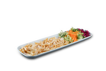 baked and shredded chicken meat on rice ...