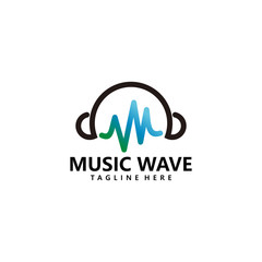 music wave logo icon vector isolated