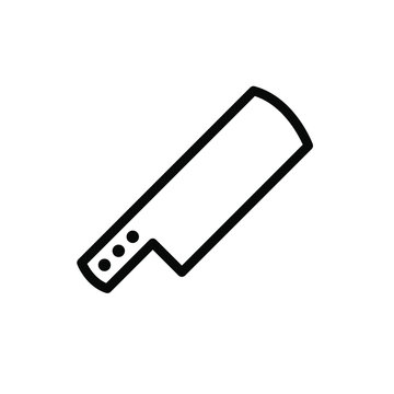 Knife Icon , Kitchen Template Logo Design Emblem Isolated Illustration , Outline Solid Banckground White
