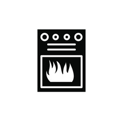 Stove Icon Kitchen Logo Design Simple , Template Emblem Isolated Illustration , Outline Solid Background White

