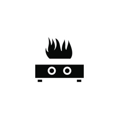 Stove Icon Kitchen Logo Design Simple , Template Emblem Isolated Illustration , Outline Solid Background White
