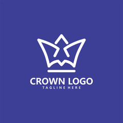 crown logo icon vector isolated