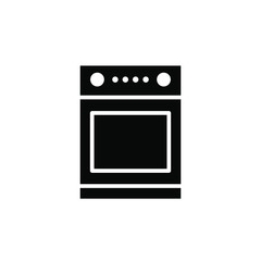 Stove Icon Kitchen Logo Design Simple , Template Emblem Isolated Illustration , Outline Solid Background White

